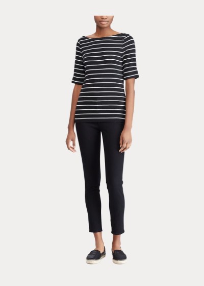 Top Ralph Lauren Striped Boatneck Mulher 70698-SWRC